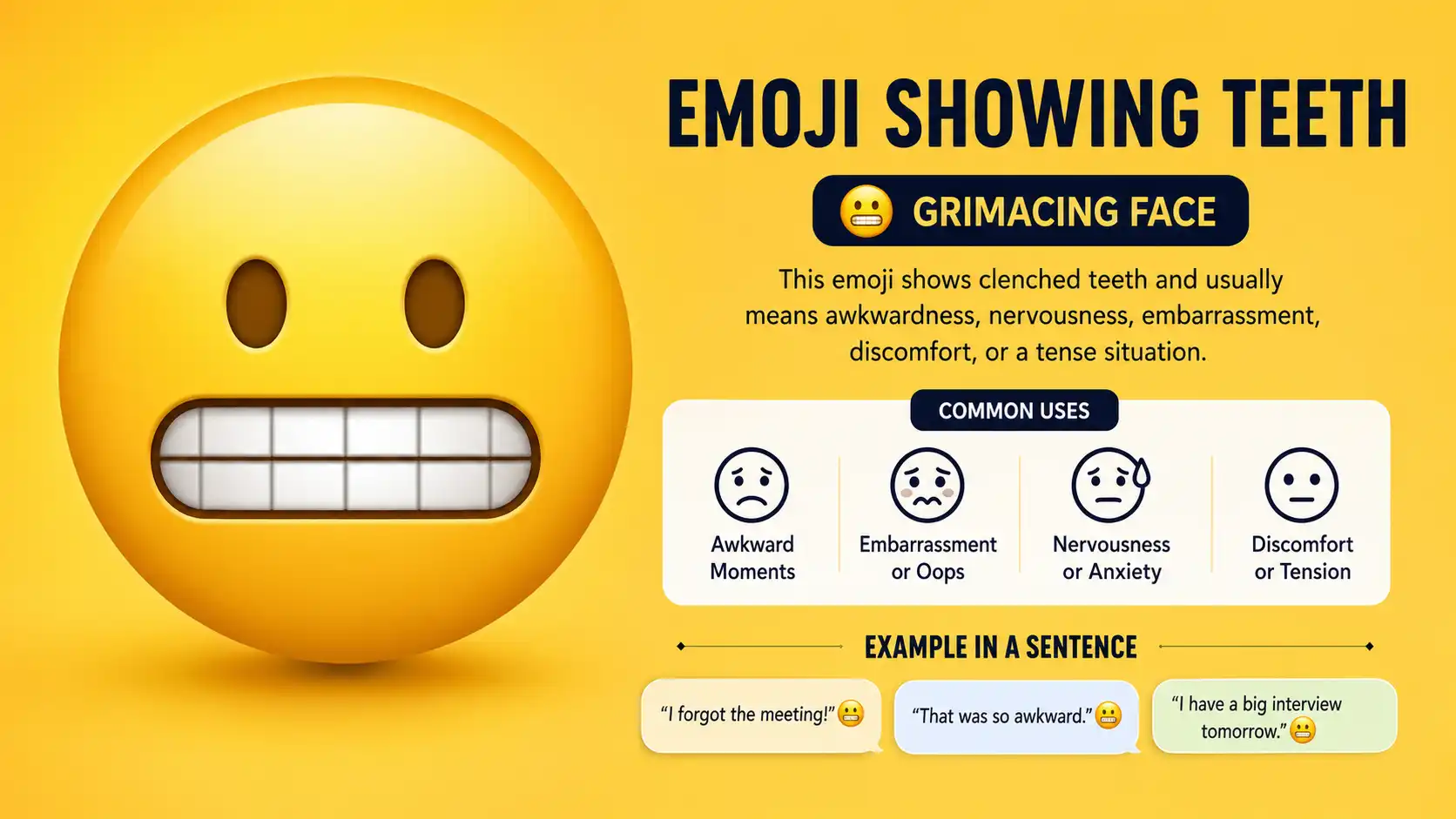 Emoji showing teeth