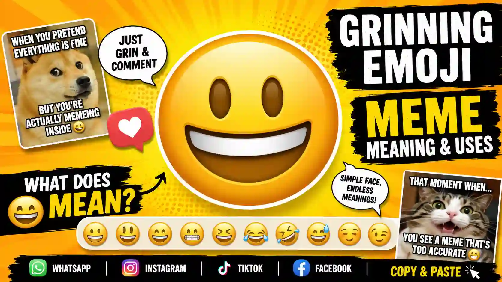Grinning emoji meme
