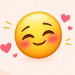 Blushing shy emoji