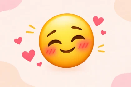 Blushing shy emoji
