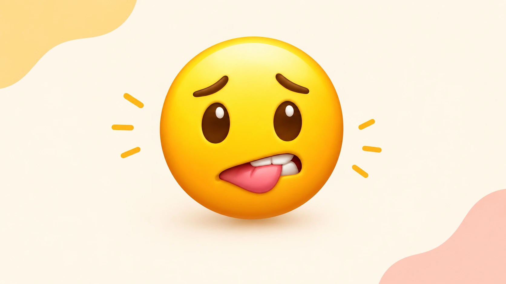 Biting tongue emoji