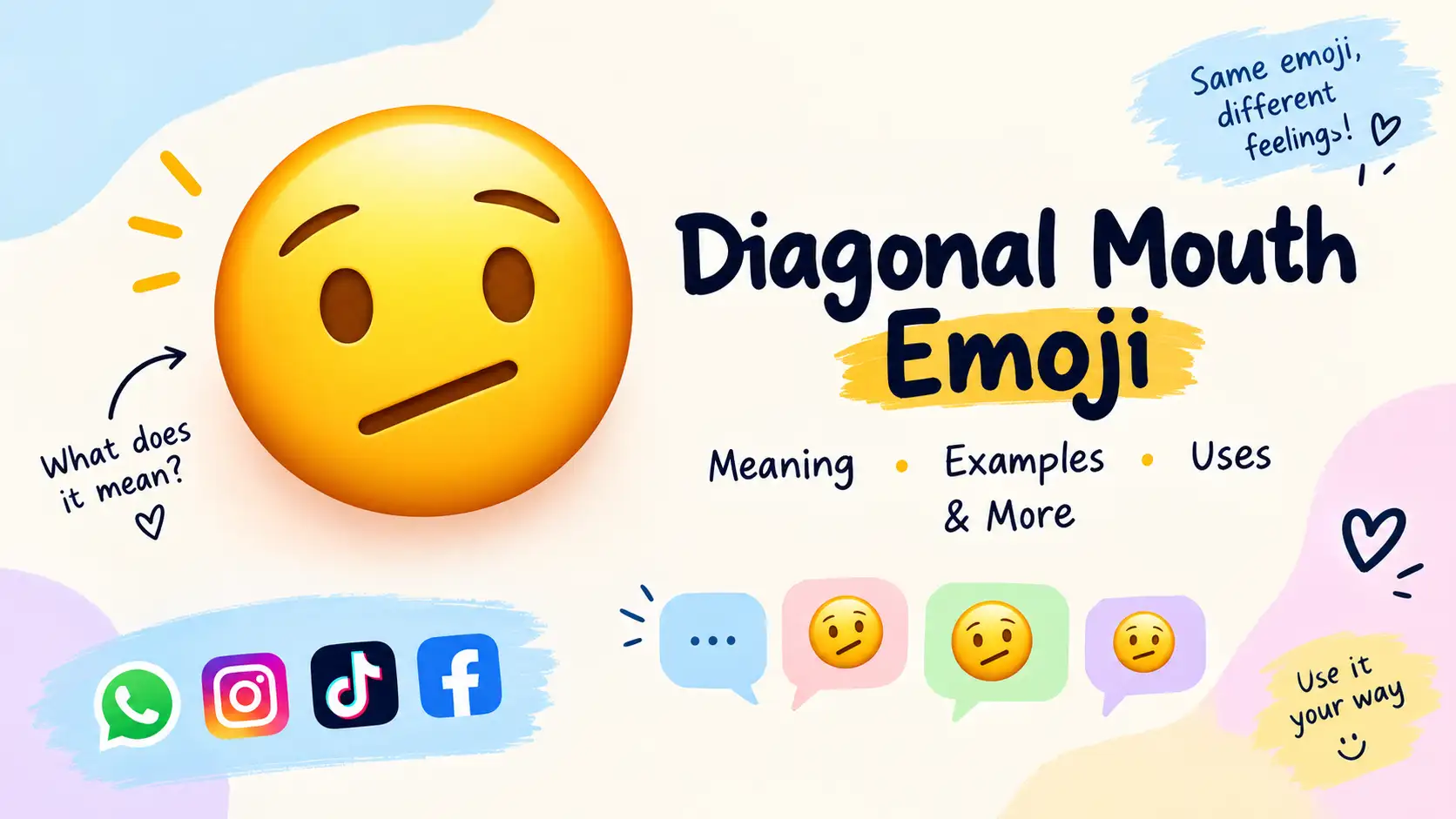 Diagonal mouth emoji